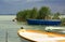 Angler boats at Lake Balaton , Hungary