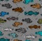 Angler Deep sea fish pattern seamless. Deep-sea fish background