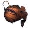 Angler fish on white background realistic illustration isolate.