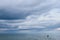 Angler on shore of the Baltic Sea