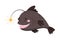 Anglerfish as Sea Animal Floating Underwater Vector Illustration