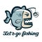 Anglerfish vector logo. fishing, angling or fish icon