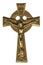 Anglican Protestant Celtic Antique Gold Bronze Crucifix