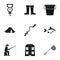 Angling icons set, simple style