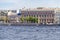 Angliyskaya Embankment with the House of Prince Vyazemsky and Mansion of Baron Stieglitz in St.Petersburg, Russia
