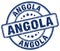 Angola blue grunge round vintage stamp