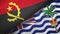 Angola and British Indian Territory two flags textile cloth, fabric texture