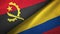 Angola and Colombia two flags textile cloth, fabric texture