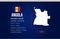 Angola country infographic with flag and map creative design