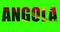 Angola country lettering word text with flag waving animation on green screen 4K. Chroma key background