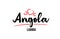 Angola country with red love heart and its capital LUANDA creative typography logo design