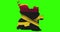 Angola country shape outline on green screen with national flag waving animation