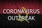 Angola flag and Coronavirus outbreak inscription. Covid-19 or 2019-nCov virus