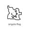 Angola flag icon. Trendy modern flat linear vector Angola flag i