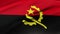 Angola Flag Waving in Wind Slow Motion Animation . 4K Realistic Fabric Texture Flag Smooth Blowing on a windy day