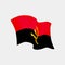 Angola fluttering flag. Vector illustration. Luanda