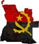 Angola map with flag inside