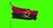 Angola national flag waving footage. Chroma key