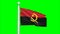 Angola national flag waving on green screen