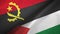 Angola and Palestine two flags textile cloth, fabric texture