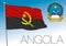 Angola Republic official flag and coat of arms