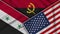 Angola United States of America Syria Flags Together Fabric Texture Illustration