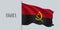 Angola waving flag on flagpole vector illustration