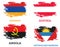 Angolan, Austrian, Antigua and Barbuda and Armenia Flags Set