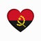 Angolan flag heart-shaped sign. Vector illustration.