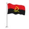 Angolan Flag. Isolated Wave Flag of Angola Country. Independence Day