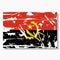 Angolan flag with scratches, vector flag of Angola.