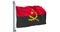 Angolan flag waving on white background, animation. 3D rendering