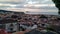 Angra do Heroismo, eastern part of the town, view at sunset, with Cabras islets on the horizon, Terceira, Azores, Portugal