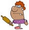 Angry African American Wife With A Rolling Pin