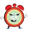 Angry alarm clock cartoon