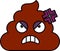 Angry, annoyed turd emoji illustration