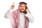 Angry Arab talking on telephone
