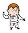 Angry Astronaut Cartoon with one hand raised