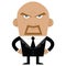 Angry bald man in full suit