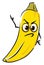 An angry banana vector or color illustration