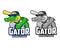 Angry Baseball Gator Cartoon Mascot Logo