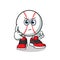 Angry baseball with punch mascot vector cartoon illustration