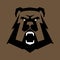 Angry bear head and letter W sports logo