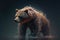 Angry bear in symbiosis of particles in transformation. Generative AI