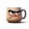 Angry Birds Mug: A Pixar-style Tired Grumpy Mug With Black Coffee