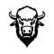 Angry bison head. American buffalo Mascot Head. Design element for logo, label, sign