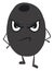 Angry black olive, illustration, vector