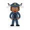 Angry Black Policewoman Character