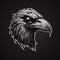 Angry black raven, logo, monochrome drawing, bird Icon, raven symbol, angry bird portrait, predator pictogram,