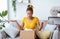 Angry black woman unpacking wrong box, delivery mistake